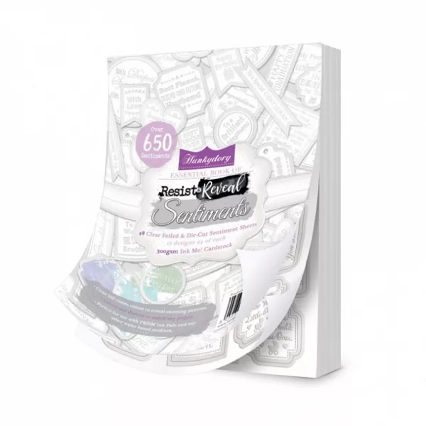 Resist & Reveal Clear Foiled Essential Book of Sentiments, Hunkydory