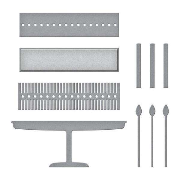 Spellbinders, Stitched Fringe Cake Etched Dies