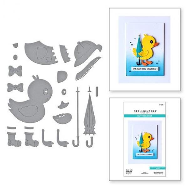 Spellbinder, Duck with Umbrella Etched Dies