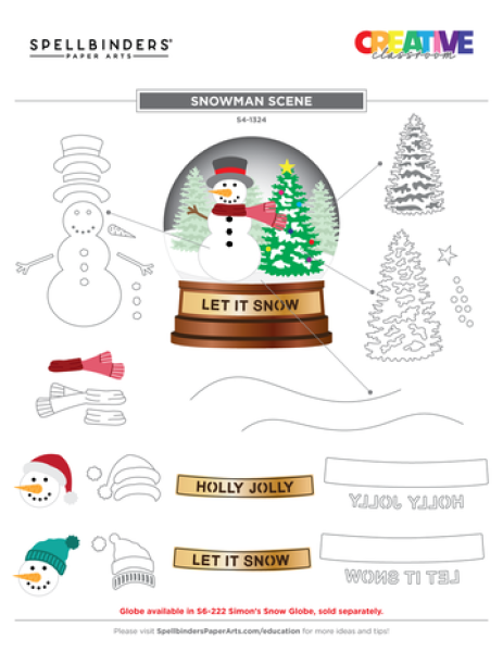 Spellbinders, Snowman Scene Etched Dies