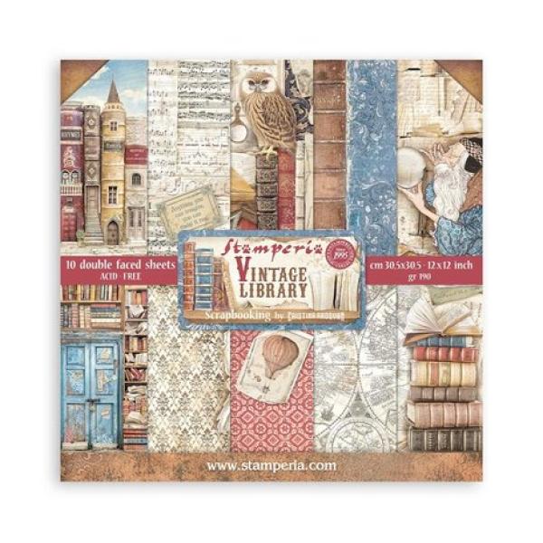 Stamperia, Vintage Library 12x12 Inch Paper Pack