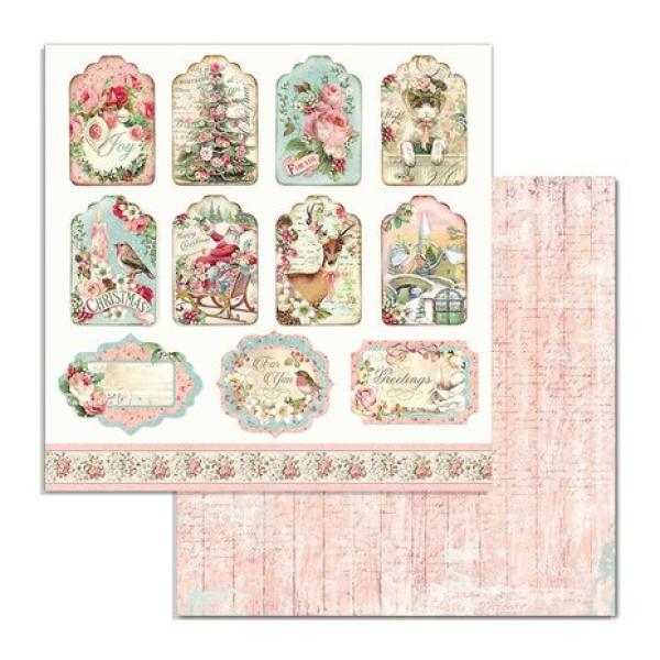 Stamperia, Scrapbook Pink Christmas 12x12 Inch Paper Pack