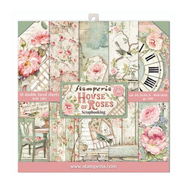 Stamperia, House of Roses 8x8 Inch Paper Pack