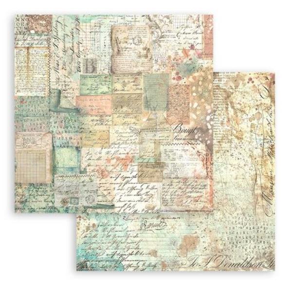 Stamperia, Brocante Antiques Backgrounds 8x8 Inch Paper Pack