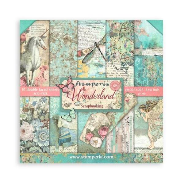 Stamperia, Wonderland 8x8 Inch Paper Pack