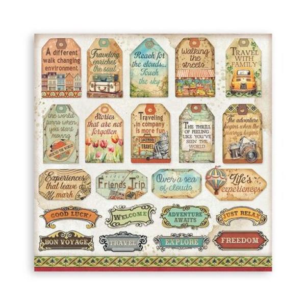 Stamperia, Art of Travelling 8x8 Inch Paper Pack