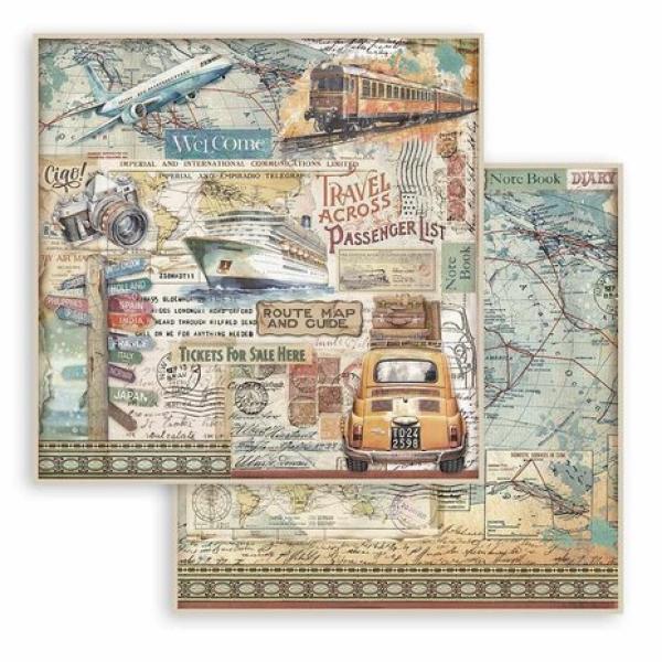 Stamperia, Art of Travelling 8x8 Inch Paper Pack