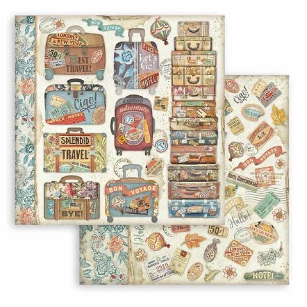 Stamperia, Art of Travelling 8x8 Inch Paper Pack