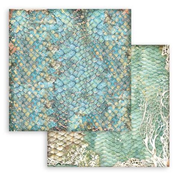 Stamperia, Songs of the Sea Backgrounds 8x8 Inch Paper Pack