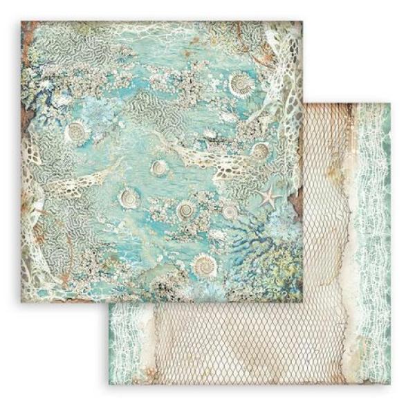 Stamperia, Songs of the Sea Backgrounds 8x8 Inch Paper Pack