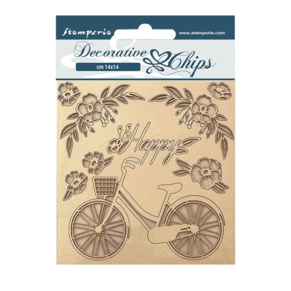 Stamperia, Create Happiness Welcome Home Decorative Chips Bicycle