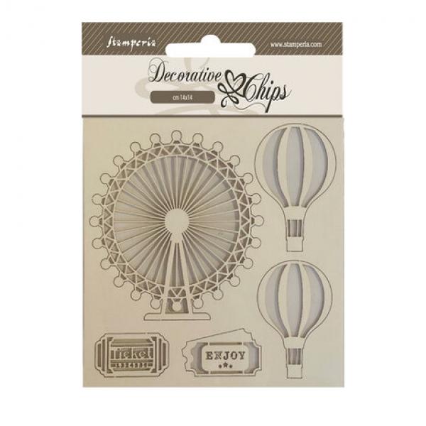 Stamperia, Around the World Decorative Chips Balloons