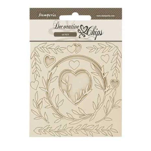 Stamperia, Romance Forever Decorative Chips Hearts