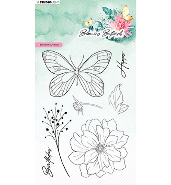 Studio Light • Stamp Birthday butterfly Blooming Butterfly nr.360