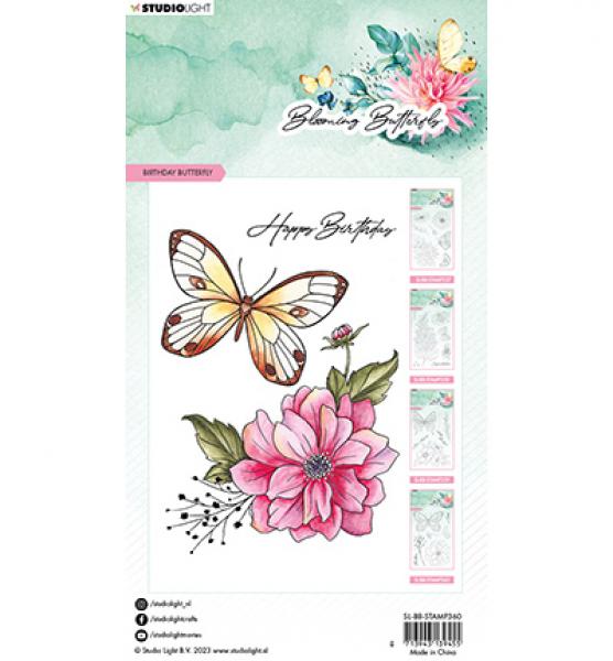 Studio Light • Stamp Birthday butterfly Blooming Butterfly nr.360