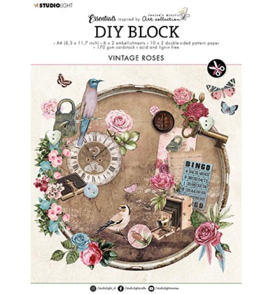 Studiolight, DIY Block Vintage roses Essentials nr.44