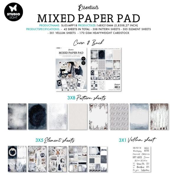 Studiolight Mixed Paper Pad Pattern paper Essentials nr. 18