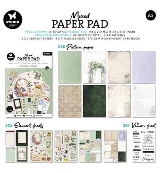 Studiolight • Mixed Paper Pad Vintage spring Essentials nr.30