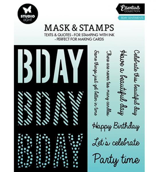 Studio Light • Stamp and Mask Bday sentiments Essentials nr.02