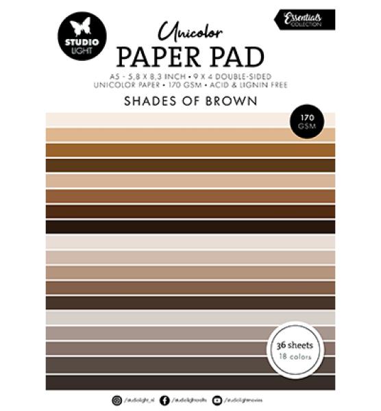 Studiolight • Paper Pad Unicolor Shades of brown Essentials nr.158