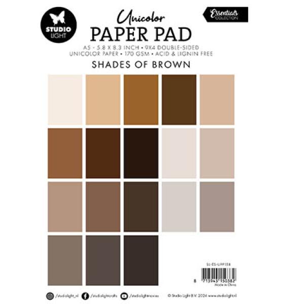 Studiolight • Paper Pad Unicolor Shades of brown Essentials nr.158