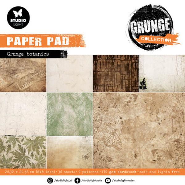 Studiolight • Grunge Botanics 8x8 Inch Grunge Paper Pads