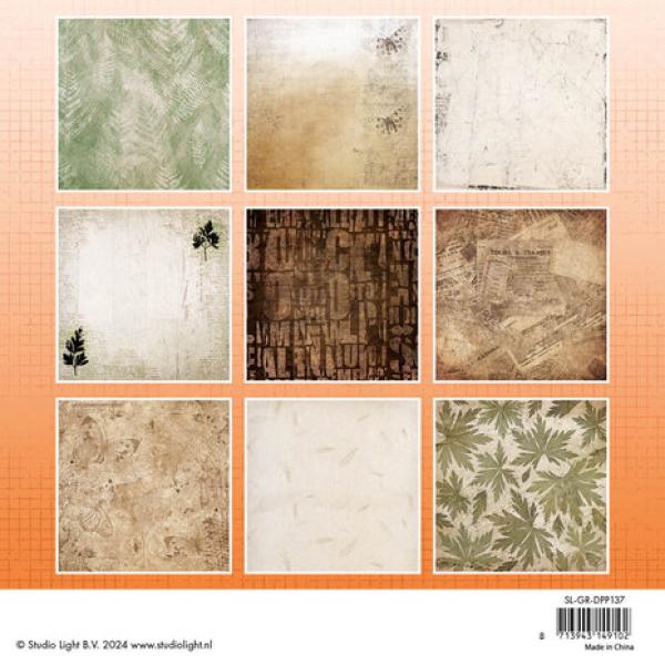 Studiolight • Grunge Botanics 8x8 Inch Grunge Paper Pads