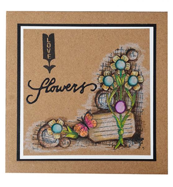 Studiolight, Stamp Floral gems Grunge Collection nr.400