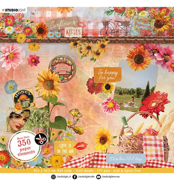 Studiolight, Die cut block Paper elements Sunflower Kisses nr.46