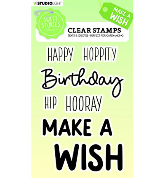 Studio Light • Stamp Quotes large Make s wish Sweet Stories nr.418