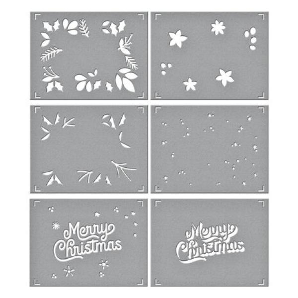 Spellbinders, Layered Merry Christmas Foliage Stencils