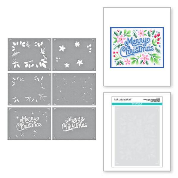 Spellbinders, Layered Merry Christmas Foliage Stencils