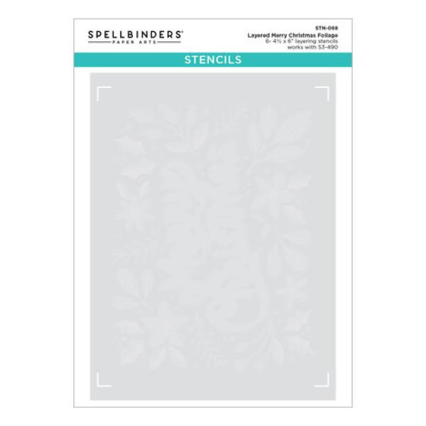 Spellbinders, Layered Merry Christmas Foliage Stencils