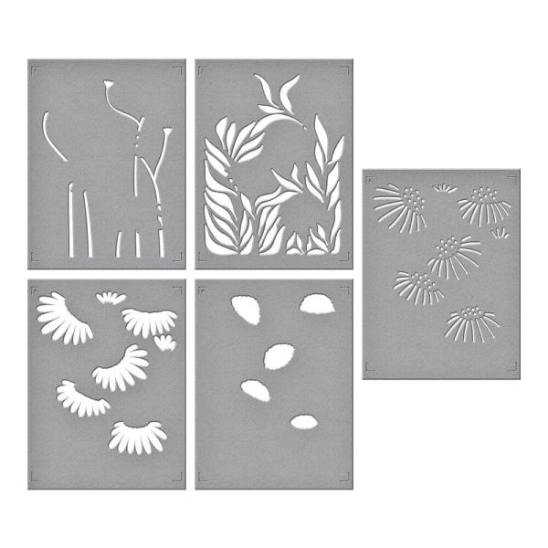 Spellbinders, Coneflower Layered Stencil