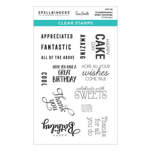 Spellbinders, Complimentary Slider Greetings Clear Stamp