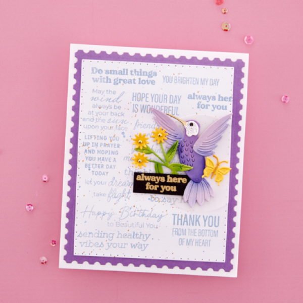 Spellbinder, Hummingbird Sentiments Clear Stamp