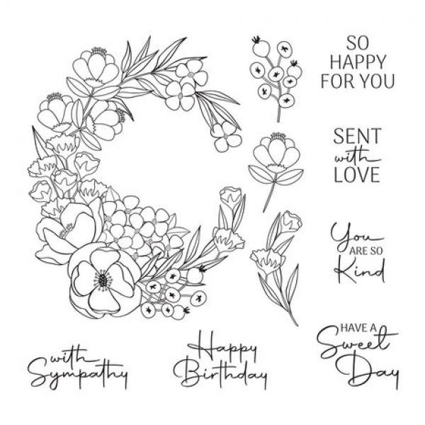 Spellbinder, Four Petal Sweet Day Flowers Clear Stamp