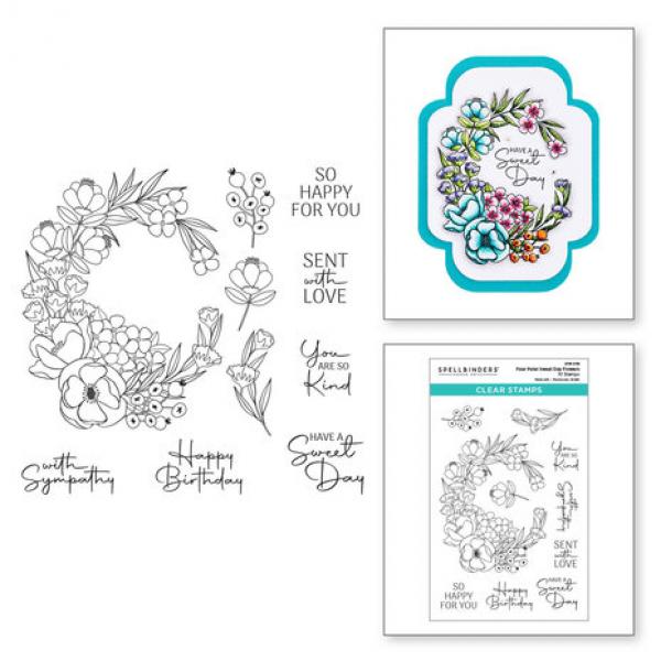 Spellbinder, Four Petal Sweet Day Flowers Clear Stamp
