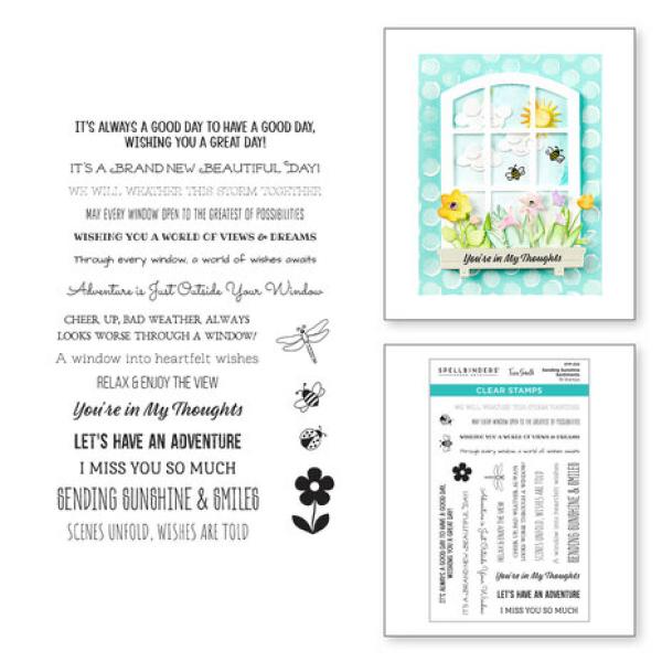 Spellbinders, Sending Sunshine Sentiments Clear Stamp Set