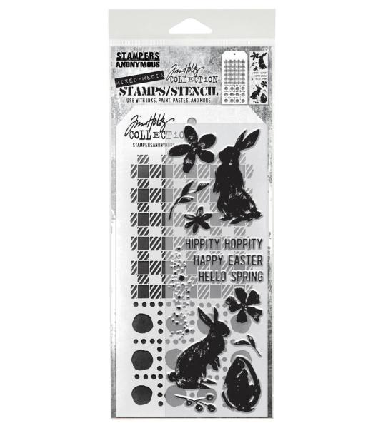 Stampers Anonymous, Spring Shadows Tim Holtz Clear Stamp and Stencil