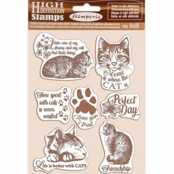 Stamperia, Natural Rubber Stamp Cats