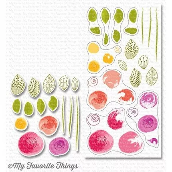 My Favorite Things, Painted Flowers Clear Stamps