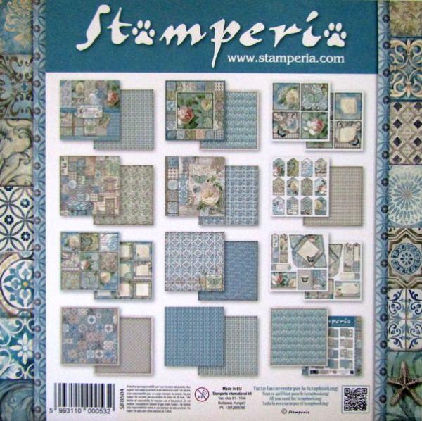 Stamperia, Paper pad Azulejos, 8 x 8 Inch