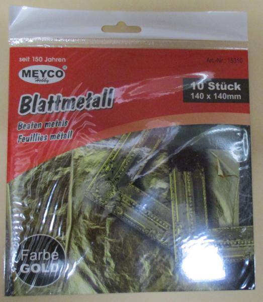 Meyco, Blattmetall gold, 10 Blatt