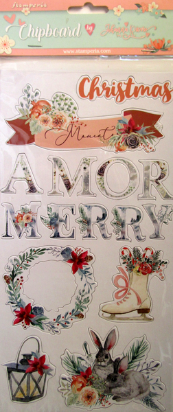 Stamperia, Chipboard 15x30cm Merry Christmas