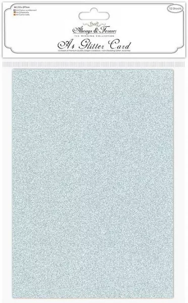 Craft Consortium Glitter Card A4 Duck Egg Blue