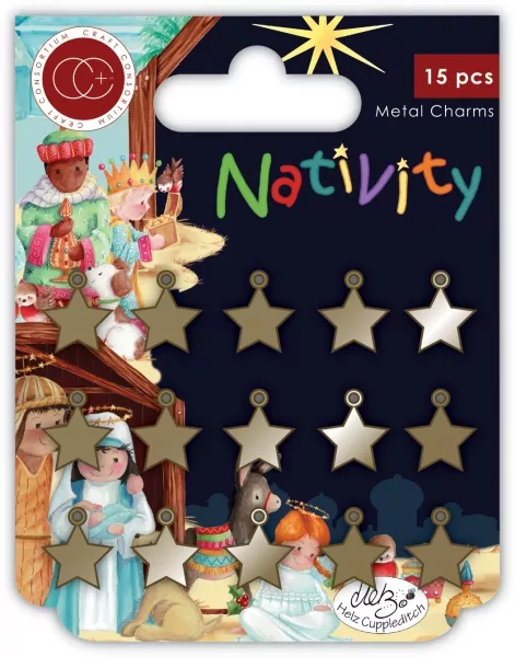 Craft Consortium Nativity Metal Charms Stars