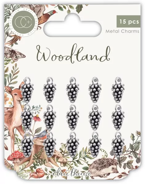 Craft Consortium Woodland Metal Charms Silver Pine Comb