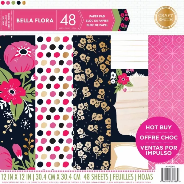 Craft Smith Bella Flora 12x12 Inch Paper Pad