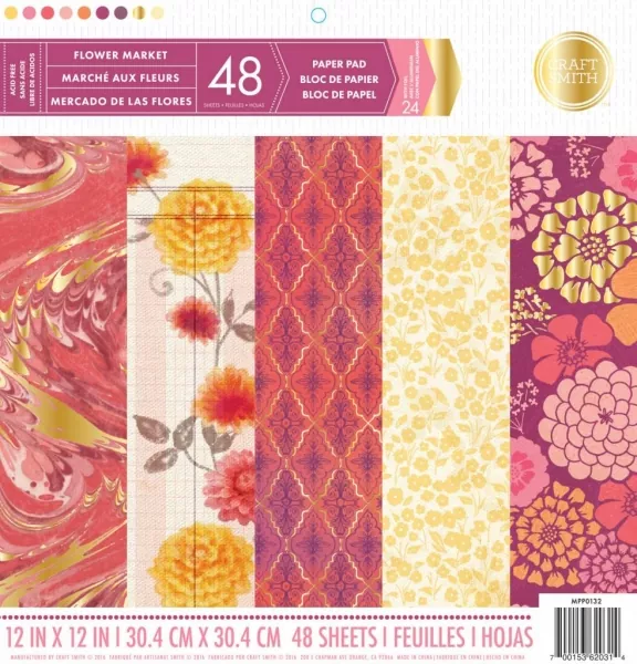 Craft Smith Flower Market 12x12 Inch Paper Pad